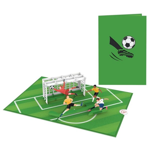 Papercrush pop-up kaart voetbal voorkant en binnenkant