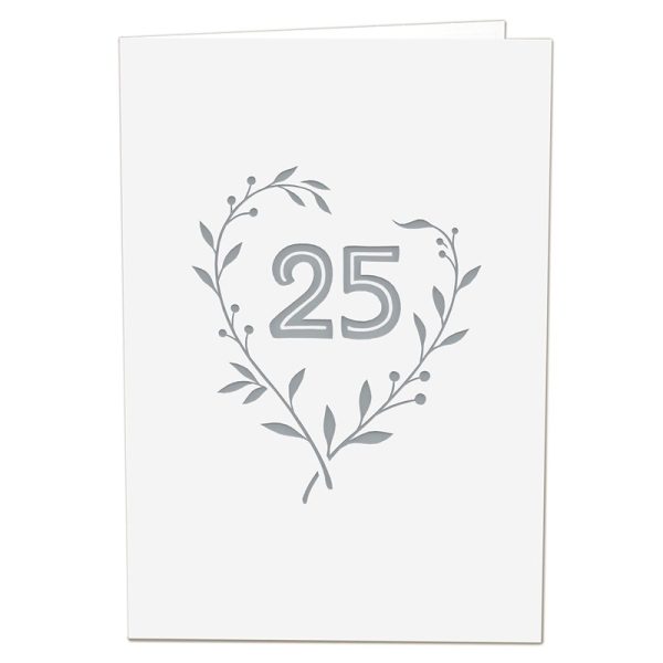 Papercrush pop-up kaart zilveren bruiloft voorkant