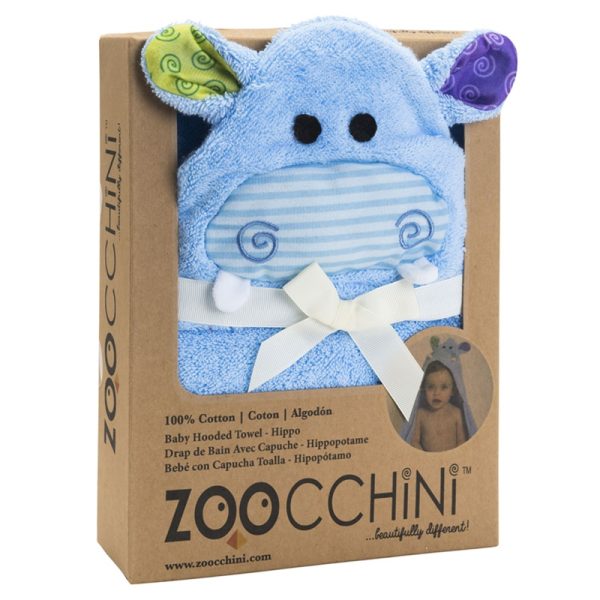 ZO-ZOO-1002 Zoocchini baby badcape Henry the Hippo cape in verpakking