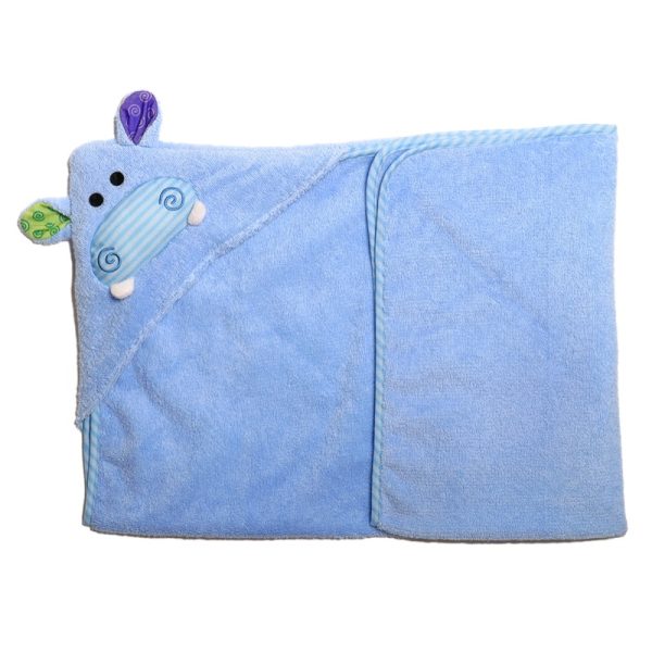 ZO-ZOO-1002 Zoocchini baby badcape Henry the Hippo opgevouwen