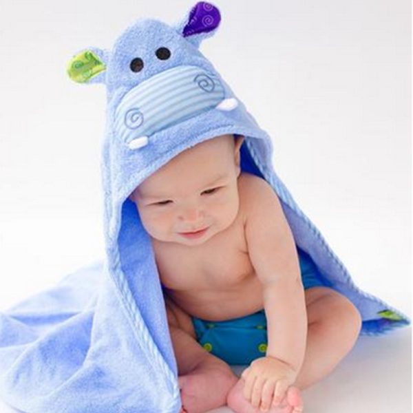 ZO-ZOO-1002 Zoocchini baby badcape Henry the Hippo sfeerfoto