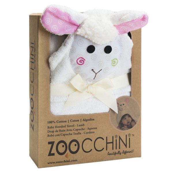 ZO-ZOO-1003 Zoocchini baby badcape Lola the Lamb cape in verpakking