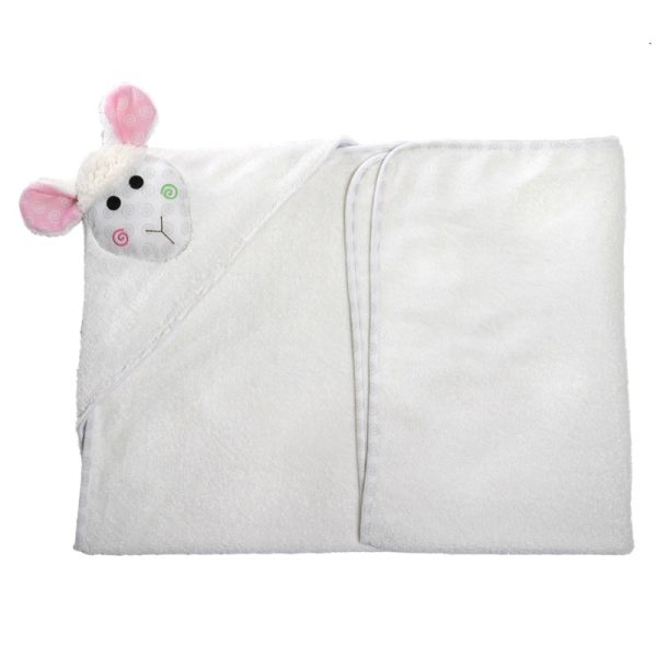 ZO-ZOO-1003 Zoocchini baby badcape Lola the Lamb opgevouwen