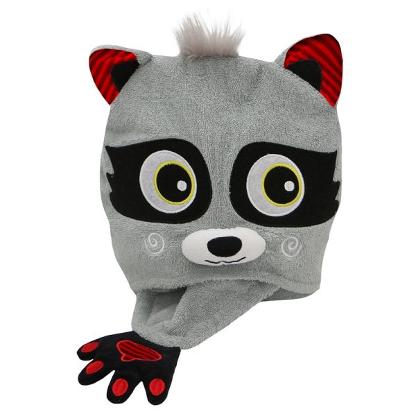 ZO-ZOO-11119 Zoocchini kids badcape Rocco the Raccoon opgevouwen