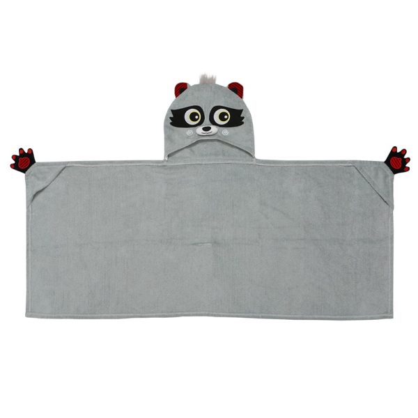 ZO-ZOO-11119 Zoocchini kids badcape Rocco the Raccoon voorkant