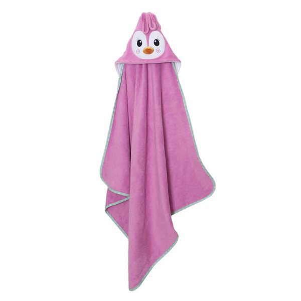 ZO-ZOO-11213 Zoocchini baby badcape Penny the Penguin hangend