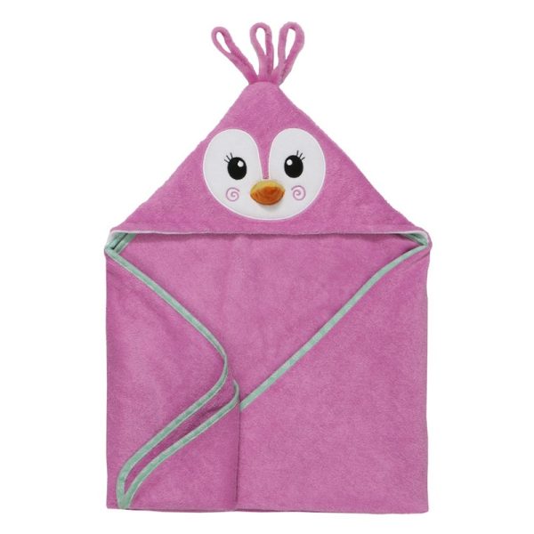 ZO-ZOO-11213 Zoocchini baby badcape Penny the Penguin opgevouwen