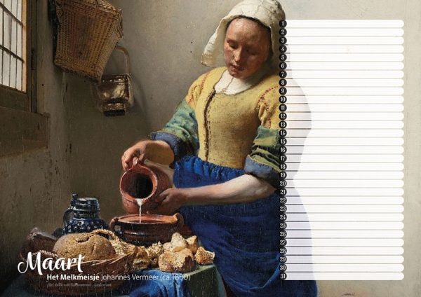 Studio Colori verjaardagskalender Hollandse meesters het melkmeisje