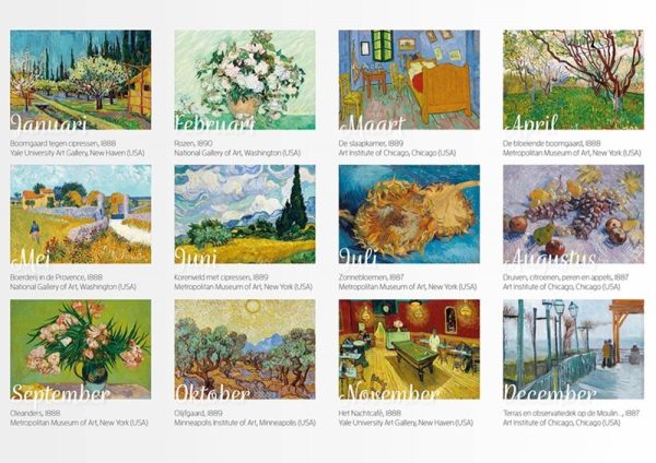 Studio Colori verjaardagskalender van Gogh achterkant