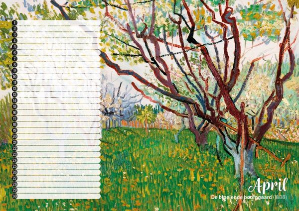 Studio Colori verjaardagskalender van Gogh de bloeiende boomgaard