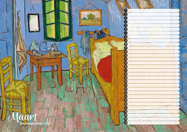 Studio Colori verjaardagskalender van Gogh de slaapkamer