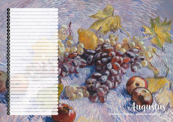 Studio Colori verjaardagskalender van Gogh druiven, citroenen, peren en appels