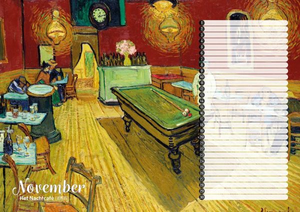 Studio Colori verjaardagskalender van Gogh het nachtcafé