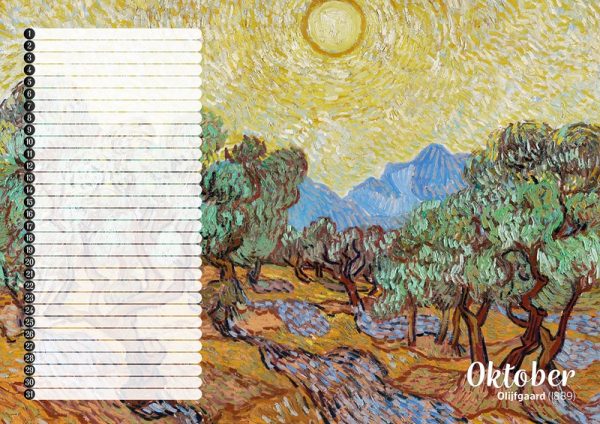Studio Colori verjaardagskalender van Gogh olijfgaard