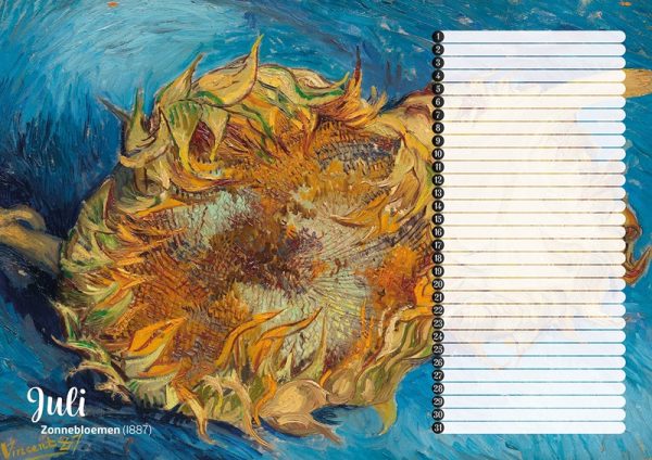 Studio Colori verjaardagskalender van Gogh zonnebloemen