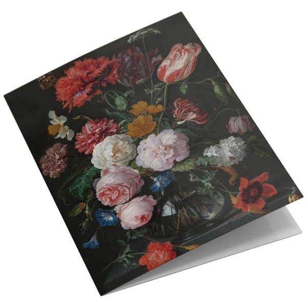 Studio Colori wenskaartenset Hollandse meesters stilleven met bloemen in een glazen vaas