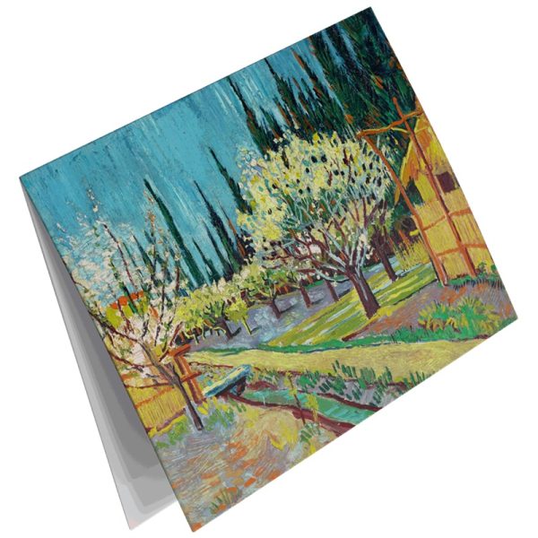 Studio Colori wenskaartenset van Gogh boomgaard tegen cipressen