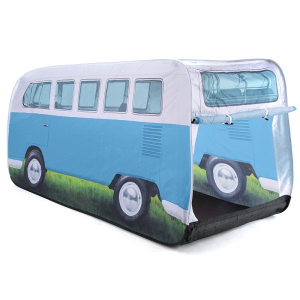 Brisa Volkswagen VW T1 Bus Kids Pop Up Tent blauw achterkant