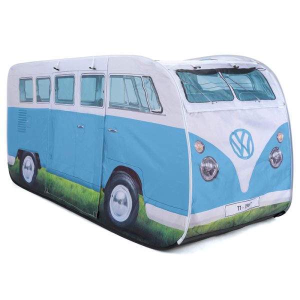 Brisa Volkswagen VW T1 Bus Kids Pop Up Tent blauw voorkant