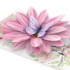 Papercrush pop-up kaart bloem met vlinder detail