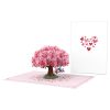 Papercrush pop-up kaart hartboom met tortelduiven voorkant en binnenkant