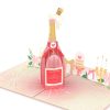 Papercrush pop-up kaart champagnefles