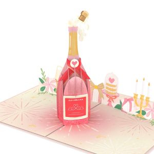 Papercrush pop-up kaart champagnefles