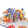 Papercrush pop-up kaart happy birthday blauw
