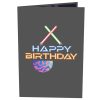 Papercrush pop-up kaart happy birthday galactisch voorkant
