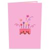 Papercrush pop-up kaart happy birthday roze voorkant