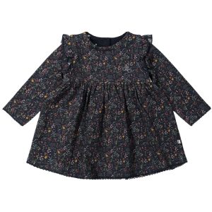 Ducky Beau jurk aop blauw forest fields