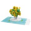 Papercrush pop-up kaart zonnebloem binnenkant met schrijfkaart