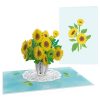 Papercrush pop-up kaart zonnebloem voorkant en binnenkant