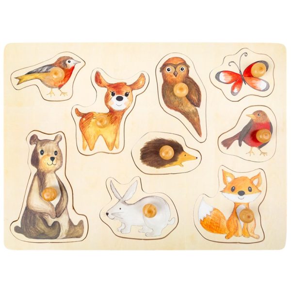 Small Foot houten knoppuzzel bosdieren