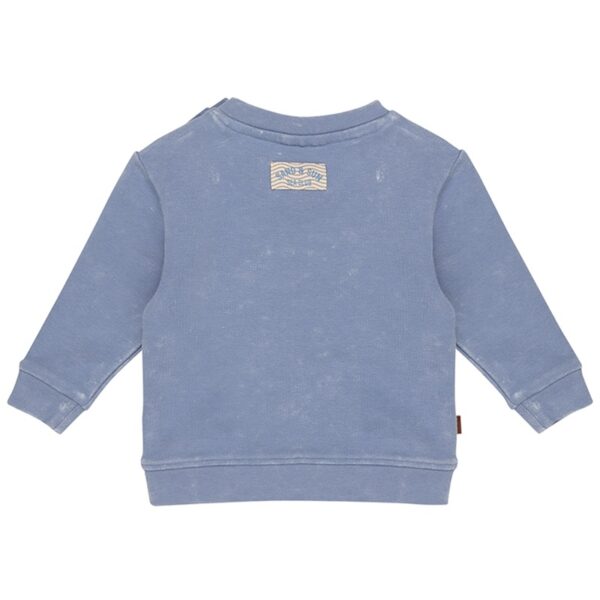 Frogs and Dogs sweater sand and sun blauw achterkant
