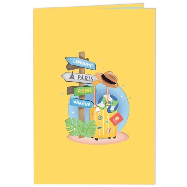 Papercrush pop-up kaart goede reis Europa voorkant