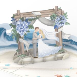 Papercrush pop-up kaart strandhuwelijk