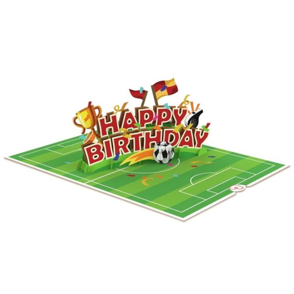 Papercrush pop-up kaart voetbal happy birthday binnenkant
