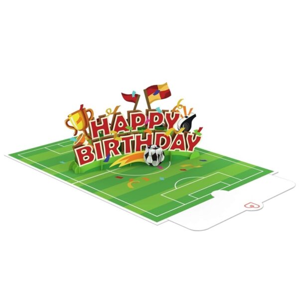 Papercrush pop-up kaart voetbal happy birthday binnenkant met schrijfkaart
