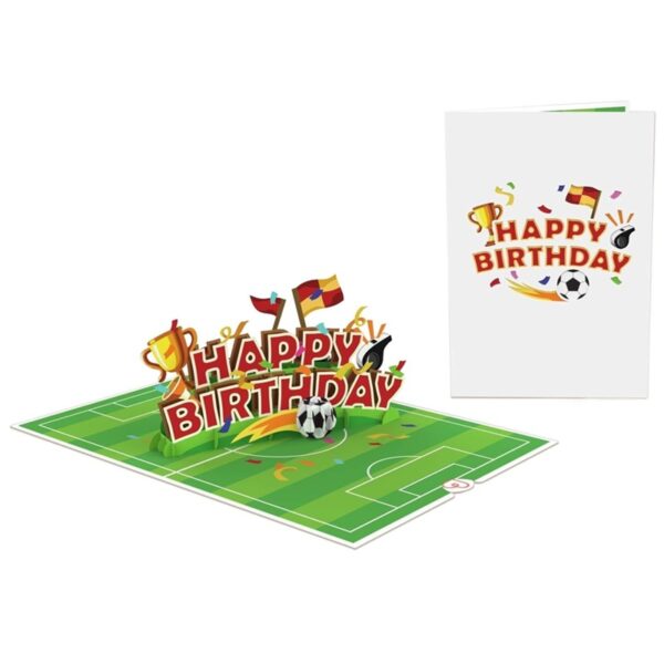 Papercrush pop-up kaart voetbal happy birthday voorkant en binnenkant