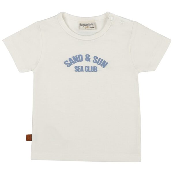 25024005 Frogs and Dogs t-shirt sand and sun wit voorkant