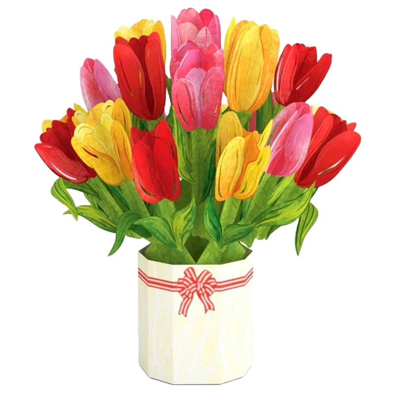 Papercrush pop-up boeket met tulpen