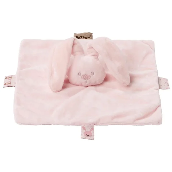 Nattou knuffeldoekje doudou konijn Lapidou roze