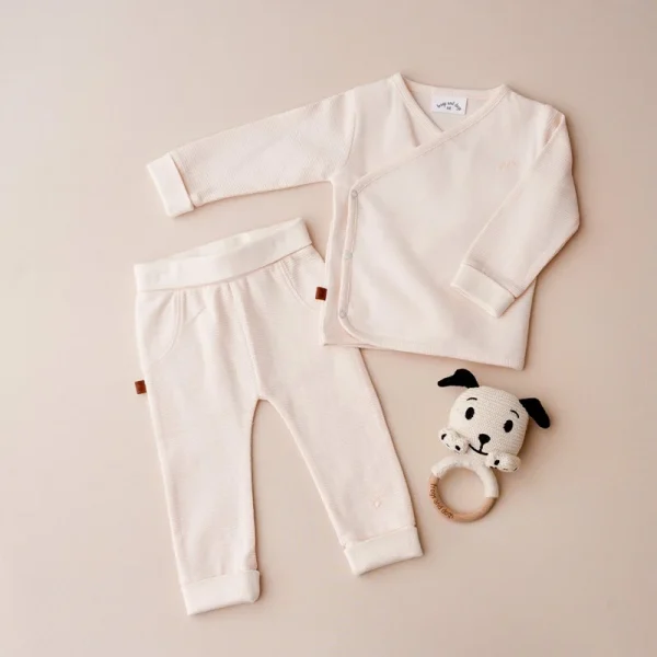 24037007 24037008 Frogs and Dogs overslagshirt waffle organic off white detailfoto
