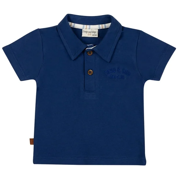 25024010 Frogs and Dogs polo blauw sand and sun voorkant