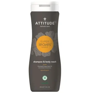 Attitude sport 2-in-1 shampoo & body wash ginseng en druivenpitolie