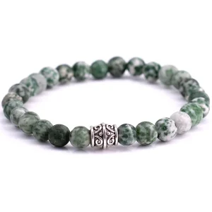 Fortuna Beads armband mat green spot stone