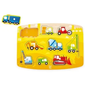 Hape knoppuzzel bouwvoertuigen