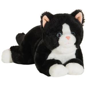 Hermann Teddy Collection knuffel kat zwart/wit 25 cm