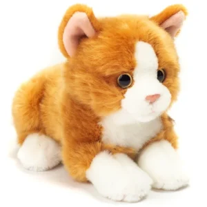 Hermann Teddy Collection knuffel kat liggend rood, 20 cm